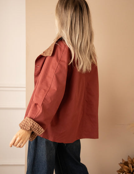 Jacke - Twin Side Trench - Weinrot