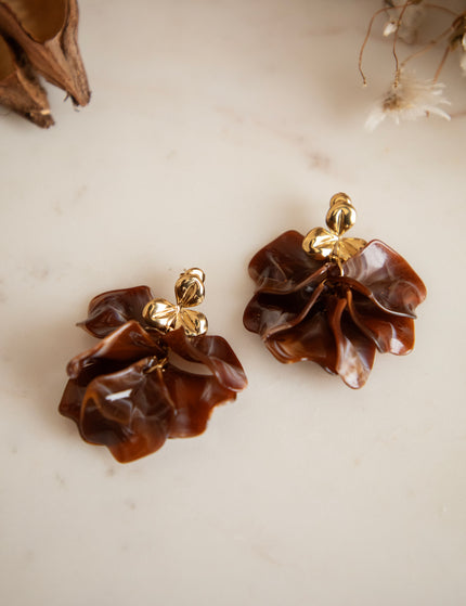 Leaves Are Falling Brown/Gold - Oorbellen