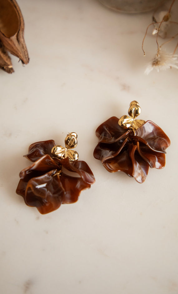 Leaves Are Falling Brown/Gold - Earrings