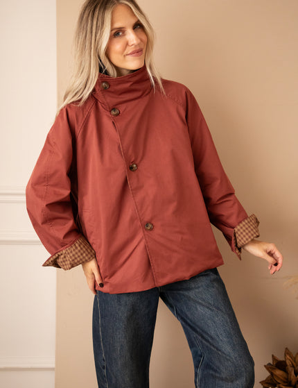 Jacke - Twin Side Trench - Weinrot
