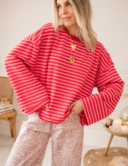 Sadie Stripe Pink/Red - Longsleeve