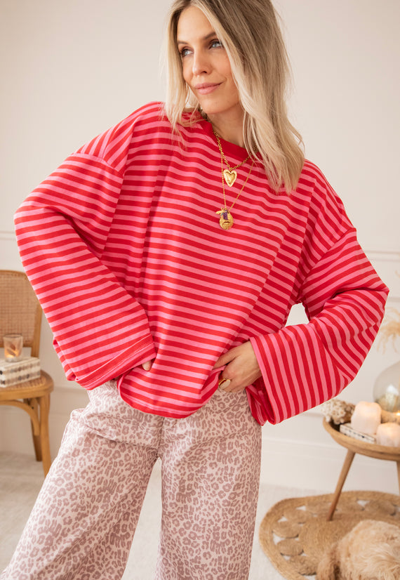Sadie Stripe Pink/Red - Longsleeve