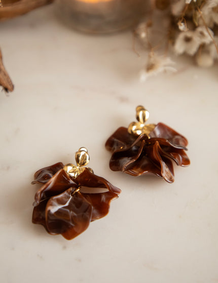 Leaves Are Falling Brown/Gold - Oorbellen