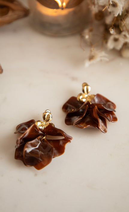 Leaves Are Falling Brown/Gold - Oorbellen