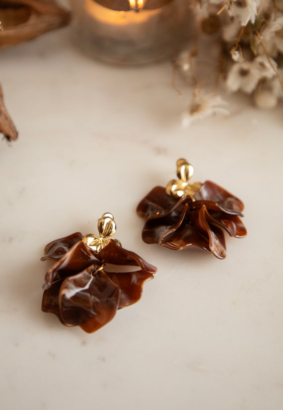 Leaves Are Falling Brown/Gold - Oorbellen