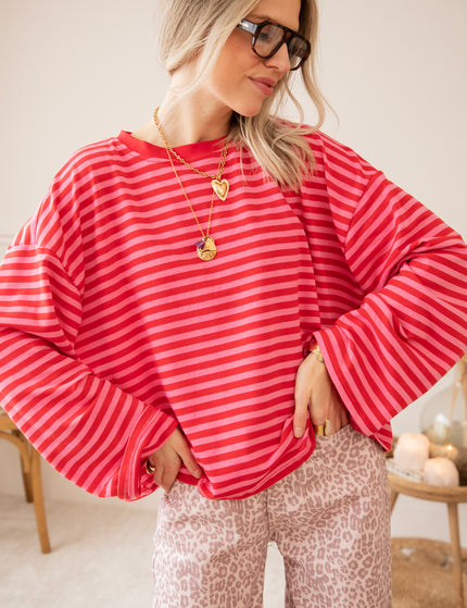 Sadie Stripe Pink/Red - Longsleeve