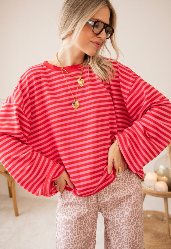 Sadie Stripe Pink/Red - Longsleeve