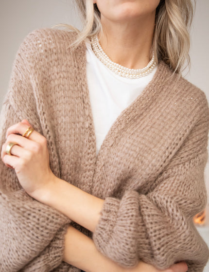 Strickjacke - Bernadette Clara - Taupe