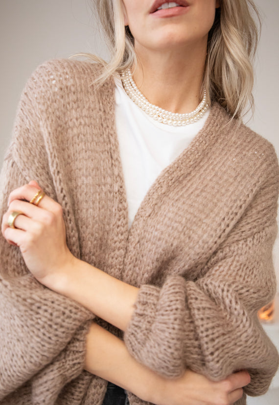 Strickjacke - Bernadette Clara - Taupe