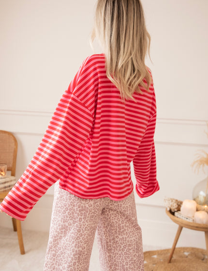 Sadie Stripe Pink/Red - Longsleeve