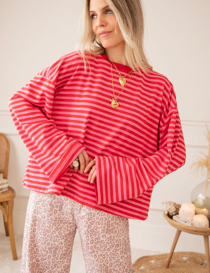 Sadie Stripe Pink/Red - Longsleeve