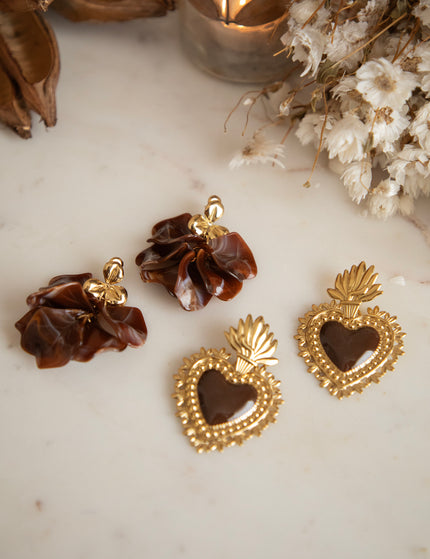 Leaves Are Falling Brown/Gold - Oorbellen