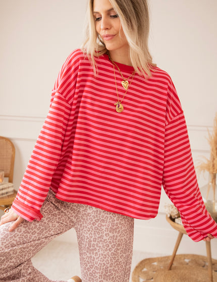 Sadie Stripe Pink/Red - Longsleeve