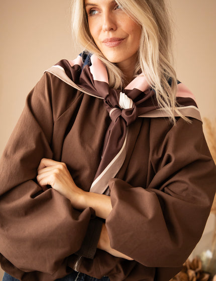 Jacke - Scarfed Scarlet - Braun/Pink