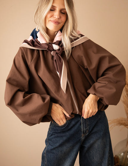 Jacke - Scarfed Scarlet - Braun/Pink