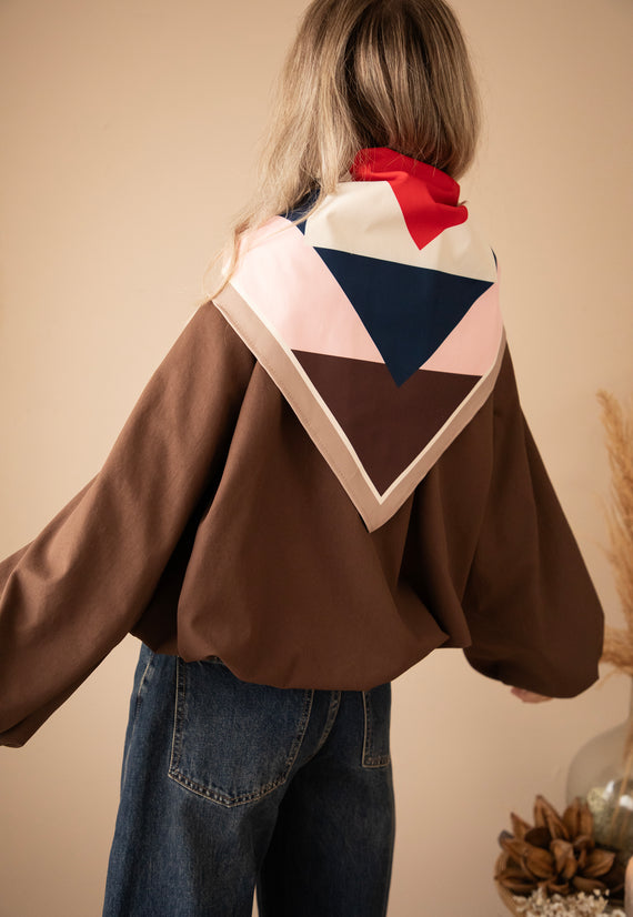 Jacke - Scarfed Scarlet - Braun/Pink