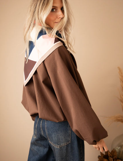 Jacke - Scarfed Scarlet - Braun/Pink