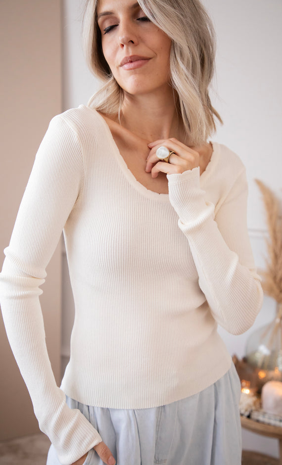 Langarmshirt - Mira - Beige