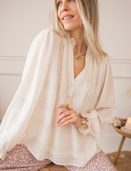 Whisper Waves Beige - Blouse