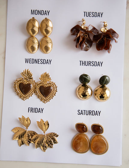 Leaves Are Falling Brown/Gold - Oorbellen