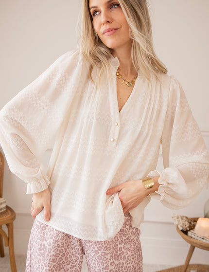 Whisper Waves Beige - Blouse