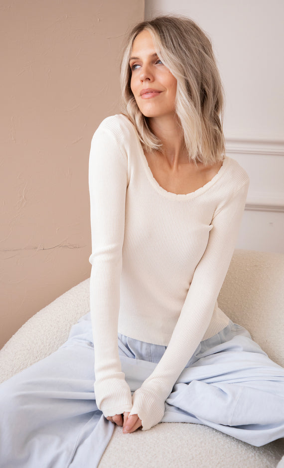 Langarmshirt - Mira - Beige