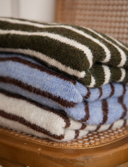Samantha Stripe Beige/Choco - Trui