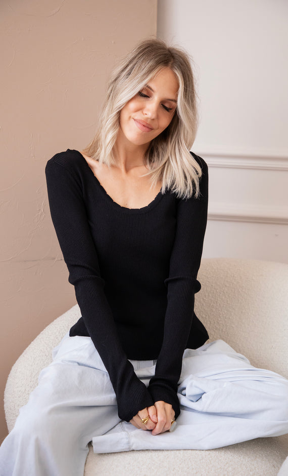 Langarmshirt - Mira - Schwarz