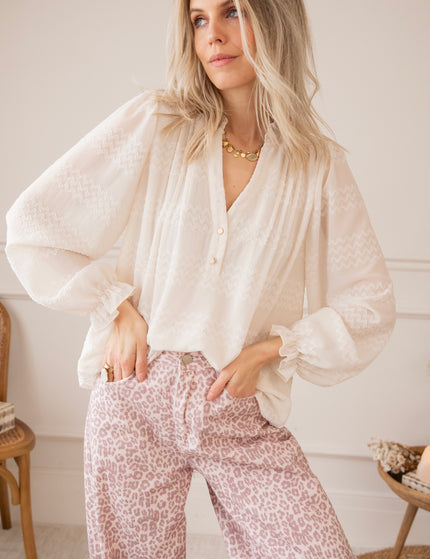 Whisper Waves Beige - Blouse