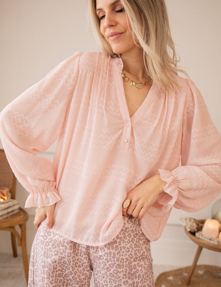Whisper Waves Soft Pink - Blouse