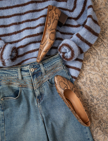 Samantha Stripe Blue/Brown - Sweater