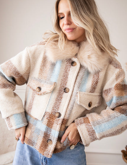 Woolly Plaid Beige/Blue - Jas