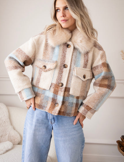 Woolly Plaid Beige/Blue - Jas