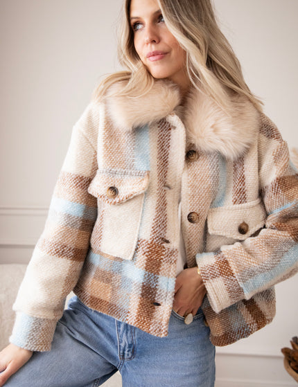Woolly Plaid Beige/Blue - Jas