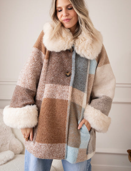 Plaid Pelt Brown/Beige - Jas
