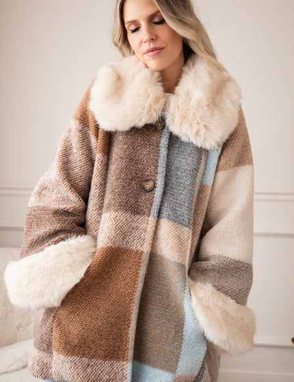 Plaid Pelt Brown/Beige - Jas