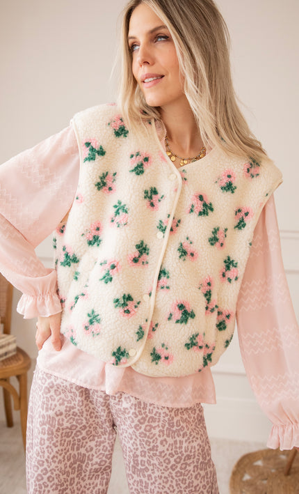 Blooming Bear Beige/Baby Pink - Vest