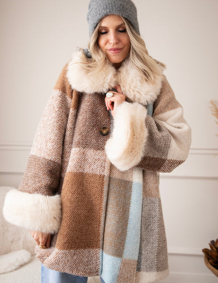 Plaid Pelt Brown/Beige - Jas