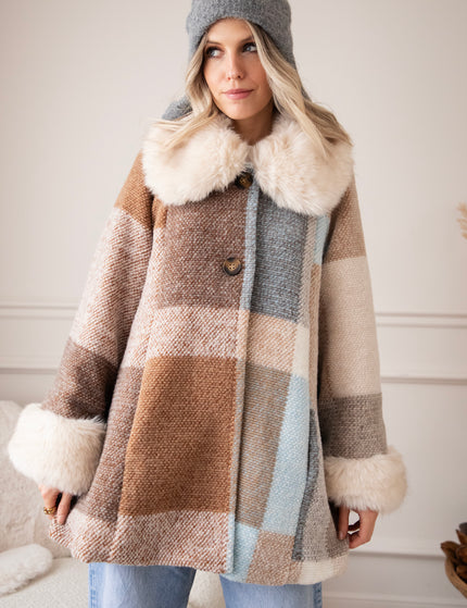 Plaid Pelt Brown/Beige - Jas