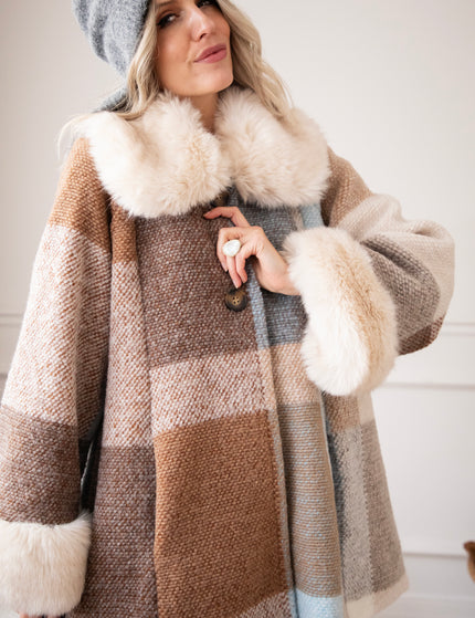 Plaid Pelt Brown/Beige - Jas