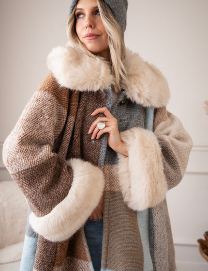 Plaid Pelt Brown/Beige - Jas