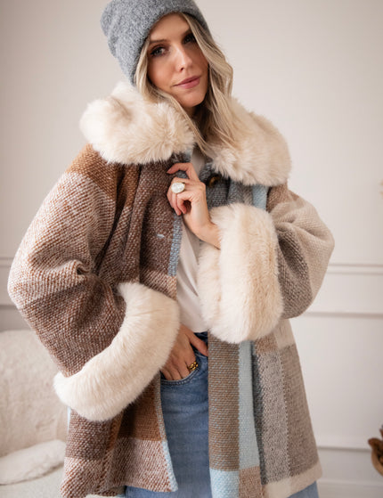 Plaid Pelt Brown/Beige - Jas