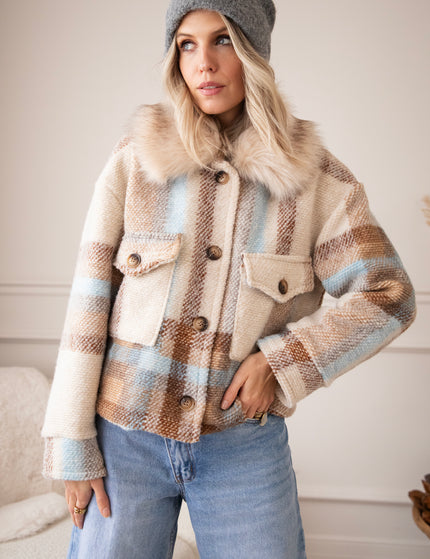 Woolly Plaid Beige/Blue - Jas
