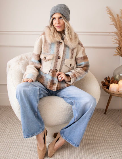 Woolly Plaid Beige/Blue - Jas