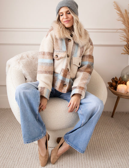 Woolly Plaid Beige/Blue - Jas
