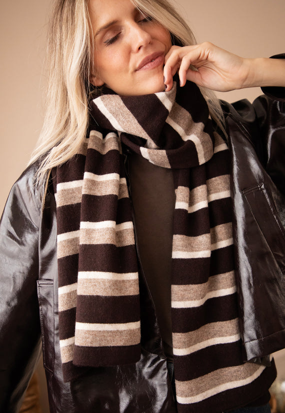 Schal - Cabin Lines - Braun/Taupe