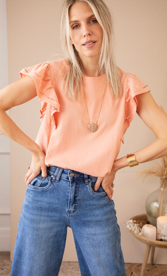 Beau Ruches Coral - T-Shirt