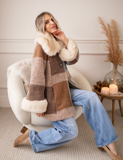 Plaid Pelt Brown/Beige - Jas