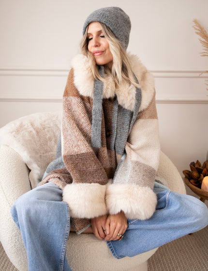Plaid Pelt Brown/Beige - Jas
