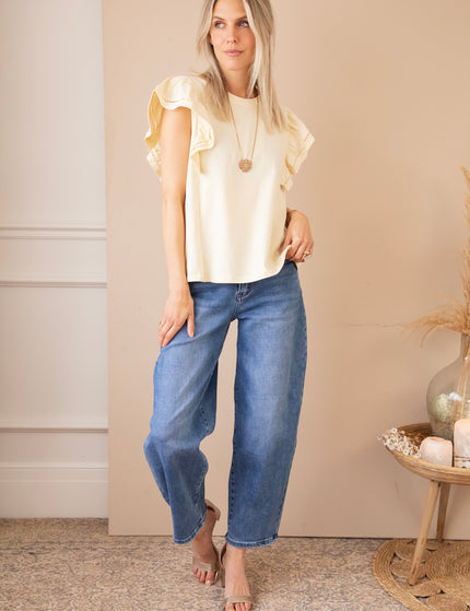 T-Shirt - Beau Ruches Butter Yellow